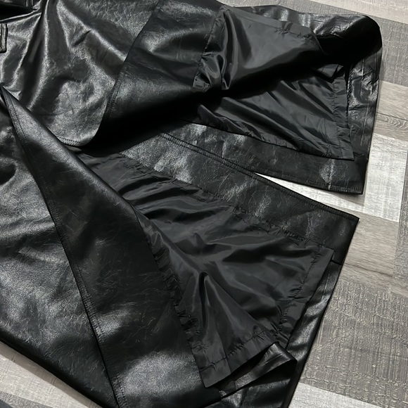 Vintage Robbie Sport Black Shimmery Trench Coat Shoulder Pads Epaulets women’s 6 - Picture 7 of 8